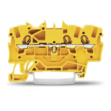 3-conductor through terminal block; 1.5 mm²; suitable for Ex e II applications; side and center marking; for DIN-rail 35 x 15 and 35 x 7.5; Push-in CAGE CLAMP®; 1,50 mm²; yellow Wago Preț mic