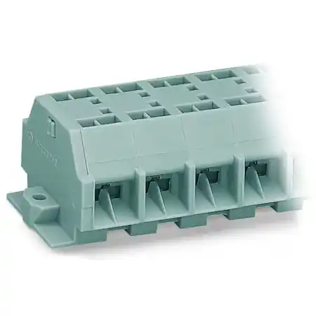 4-conductor terminal strip; 4-pole; without push-buttons; with fixing flanges; for screw or similar mounting types; Fixing hole 3.2 mm Ø; 4 mm²; CAGE CLAMP®; 4,00 mm²; gray Wago Reduceri