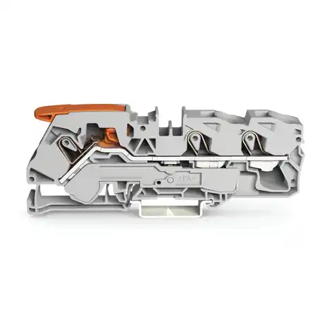3-conductor through terminal block; with lever and Push-in CAGE CLAMP®; 16 mm²; with test port; side and center marking; for DIN-rail 35 x 15 and 35 x 7.5; Push-in CAGE CLAMP®; 16,00 mm²; gray Wago Vezi acum