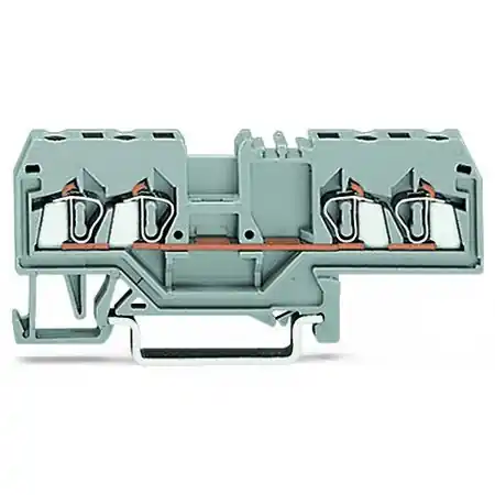 4-conductor through terminal block; 2.5 mm²; center marking; for DIN-rail 35 x 15 and 35 x 7.5; CAGE CLAMP®; 2,50 mm²; gray Wago Preferatul clienților