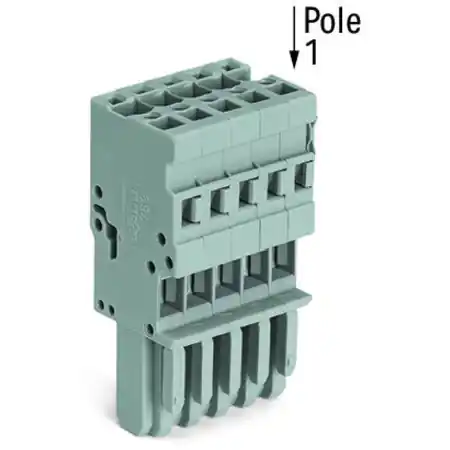 1-conductor female plug; 4 mm²; 6-pole; 4,00 mm²; gray Wago Popular