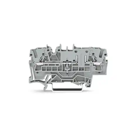 2-conductor carrier terminal block; for DIN-rail 35 x 15 and 35 x 7.5; 2.5 mm²; Push-in CAGE CLAMP®; 2,50 mm²; gray Wago Plată sigură
