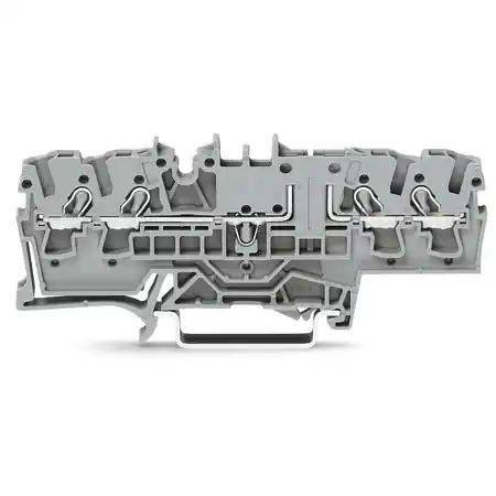 4-conductor carrier terminal block; for DIN-rail 35 x 15 and 35 x 7.5; 2.5 mm²; Push-in CAGE CLAMP®; 2,50 mm²; gray Wago Super ofertă