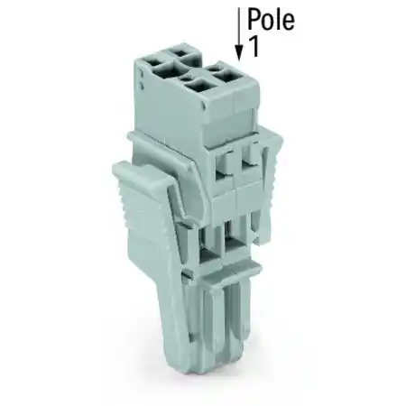 1-conductor female plug; Locking lever; 4 mm²; 4-pole; 4,00 mm²; gray Wago Promoție
