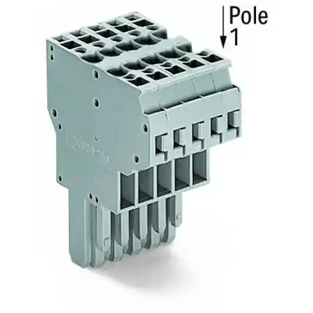 2-conductor female connector; 4 mm²; 7-pole; 4,00 mm²; gray Wago Reducere extra