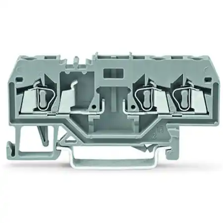 3-conductor carrier terminal block; for DIN-rail 35 x 15 and 35 x 7.5; 2.5 mm²; CAGE CLAMP®; 2,50 mm²; gray Wago Transport gratuit