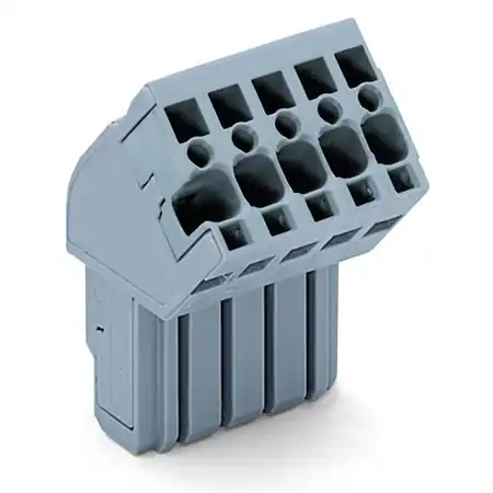 1-conductor female plug; angled; 4 mm²; 5-pole; 4,00 mm²; gray Wago Chilipir