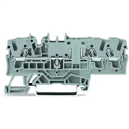 3-conductor carrier terminal block; for DIN-rail 35 x 15 and 35 x 7.5; 2.5 mm²; Push-in CAGE CLAMP®; 2,50 mm²; gray Wago Reducere specială