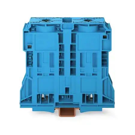 2-conductor through terminal block; 185 mm²; lateral marker slots; only for DIN 35 x 15 rail; POWER CAGE CLAMP; 185,00 mm²; blue Wago Noutate