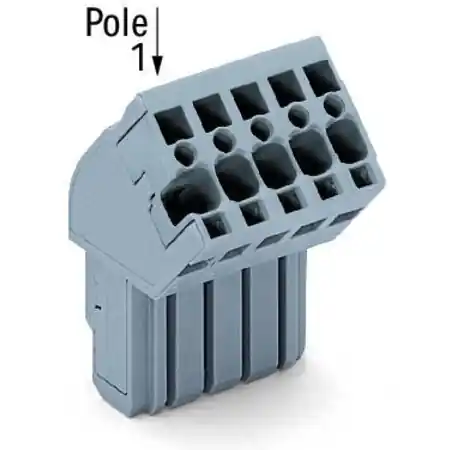 1-conductor female plug; angled; 4 mm²; 9-pole; 4,00 mm²; gray Wago Discount