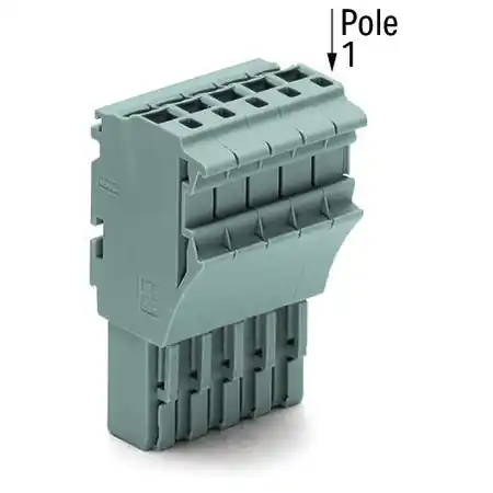 1-conductor female plug; 2.5 mm²; 3-pole; 2,50 mm²; gray Wago Bestseller
