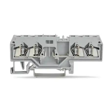 4-conductor carrier terminal block; for DIN-rail 35 x 15 and 35 x 7.5; 2.5 mm²; CAGE CLAMP®; 2,50 mm²; gray Wago Retur gratuit