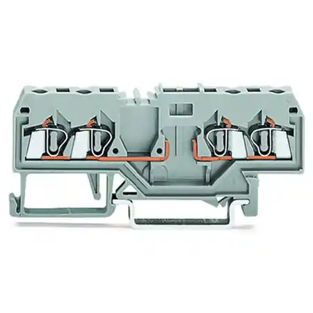 4-conductor carrier terminal block; for DIN-rail 35 x 15 and 35 x 7.5; 2.5 mm²; CAGE CLAMP®; 2,50 mm²; gray Wago Transport gratuit