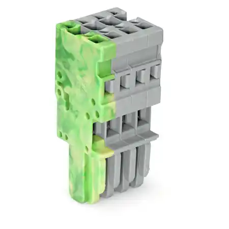 1-conductor female plug; 4 mm²; 4-pole; 4,00 mm²; green-yellow, gray Wago Preț mic