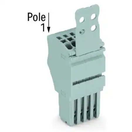 1-conductor female plug; Strain relief plate; 1.5 mm²; 4-pole; 1,50 mm²; gray Wago Reduceri