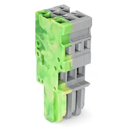 1-conductor female plug; 4 mm²; 3-pole; 4,00 mm²; green-yellow, gray Wago Livrare expres