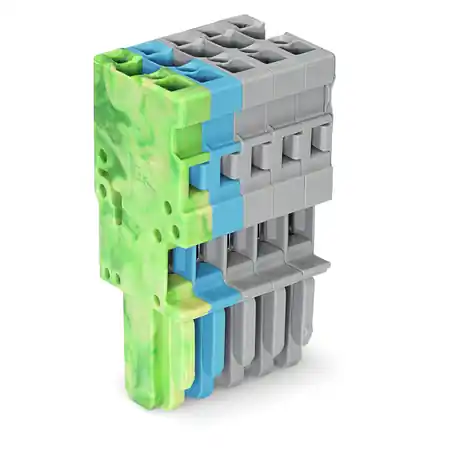 1-conductor female plug; 4 mm²; 5-pole; 4,00 mm²; green-yellow, blue, gray Wago Preț mic