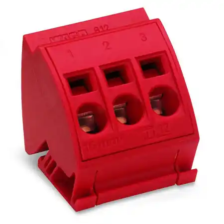 Busbar terminal block; for (10 x 3) mm busbars; 3-pole; without push-buttons; 4 mm²; CAGE CLAMP®; 16,00 mm²; red Wago Noutate