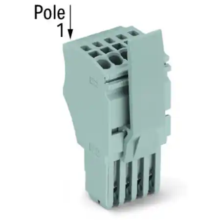 1-conductor female plug; Locking lever; 1.5 mm²; 10-pole; 1,50 mm²; gray Wago Calitate înaltă