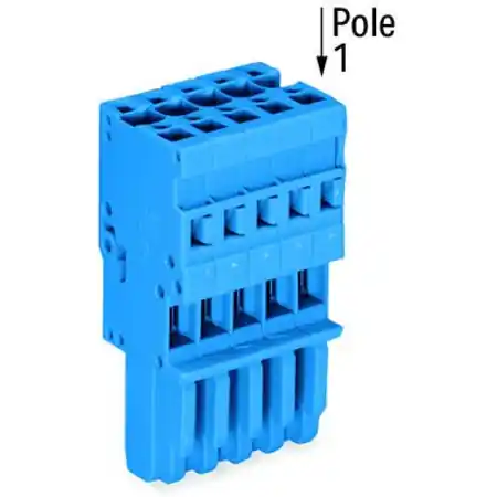 1-conductor female plug; 4 mm²; 6-pole; 4,00 mm²; blue Wago Reducere