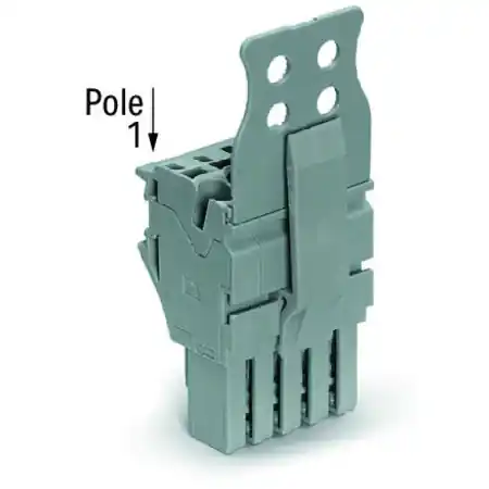 1-conductor female plug; Strain relief plate; 2.5 mm²; 2-pole; 2,50 mm²; gray Wago Disponibil imediat