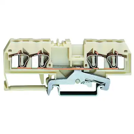 4-conductor shield terminal block; 4 mm²; center marking; for DIN-rail 35 x 15 and 35 x 7.5; CAGE CLAMP®; 4,00 mm²; white Wago Transport gratuit