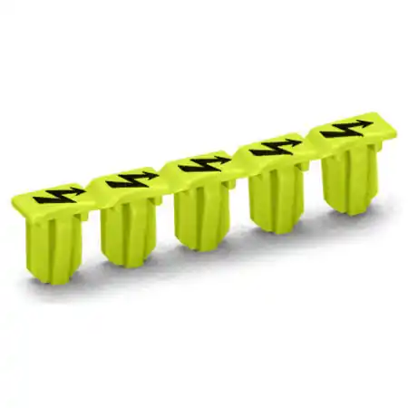 Ultima șansă Protective warning marker; with high-voltage symbol, black; for 5 terminal blocks; yellow Wago