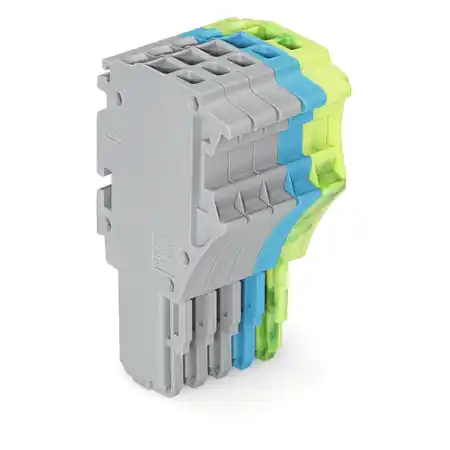 1-conductor female plug; 1.5 mm²; 5-pole; 1,50 mm²; gray, blue, green-yellow Wago Lichidare de stoc