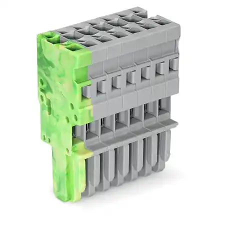 1-conductor female plug; 4 mm²; 7-pole; 4,00 mm²; green-yellow, gray Wago Ofertă