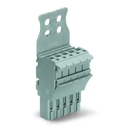 1-conductor female plug; Strain relief plate; 2.5 mm²; 5-pole; 2,50 mm²; gray Wago Livrare gratuită
