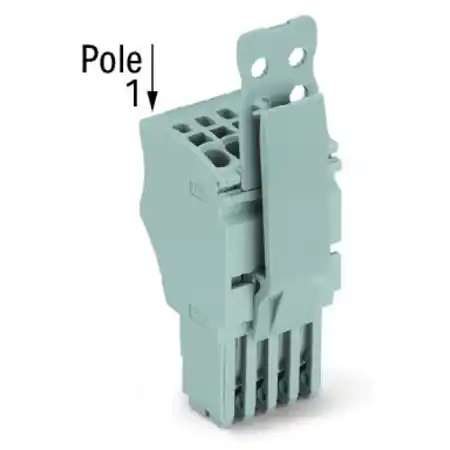 1-conductor female plug; Strain relief plate; 1.5 mm²; 14-pole; 1,50 mm²; gray Wago Plată securizată