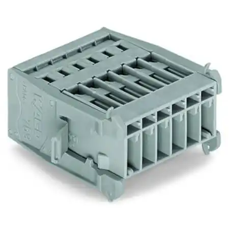 1-conductor male connector; Snap-in flange; 4 mm²; Pin spacing 5 mm; 15-pole; 4,00 mm²; gray Wago Ultima șansă