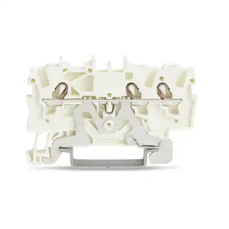 3-conductor shield terminal block; 1.5 mm²; side and center marking; for DIN-rail 35 x 15 and 35 x 7.5; Push-in CAGE CLAMP®; 1,50 mm²; white Wago Transport gratuit