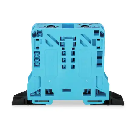 2-conductor through terminal block; 50 mm²; lateral marker slots; with fixing flanges; POWER CAGE CLAMP; 50,00 mm²; blue Wago Reduceri