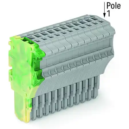 1-conductor female plug; 1.5 mm²; 13-pole; 1,50 mm²; green-yellow, gray Wago Popular