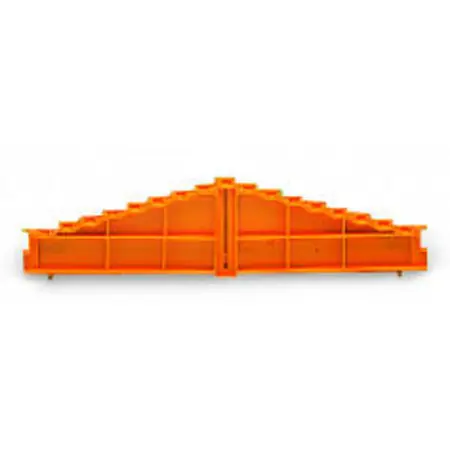 8-level end plate; marking: a-b-c-d-e-f-g-h--h-g-f-e-d-c-b-a; 7.62 mm thick; orange Wago Popular