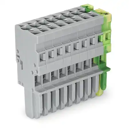 1-conductor female plug; 4 mm²; 9-pole; 4,00 mm²; gray, green-yellow Wago Preț promoțional