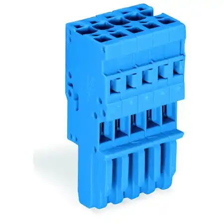 1-conductor female plug; 4 mm²; 5-pole; 4,00 mm²; blue Wago Plată sigură