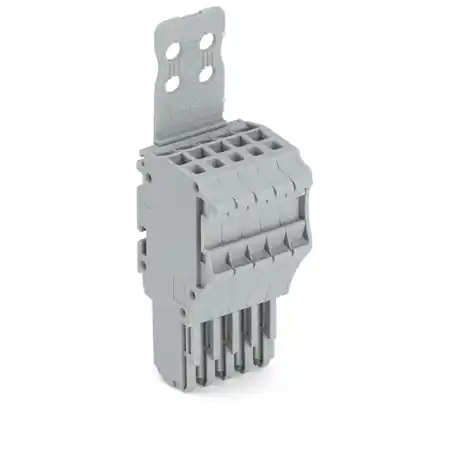 1-conductor female plug; Strain relief plate; 1.5 mm²; 5-pole; 1,50 mm²; gray Wago Promoție