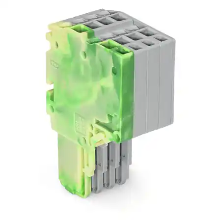 2-conductor female connector; 1.5 mm²; 4-pole; 1,50 mm²; green-yellow, gray Wago Nu rata
