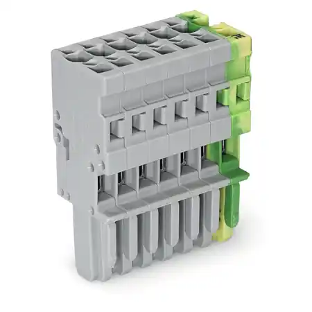 1-conductor female plug; 4 mm²; 7-pole; 4,00 mm²; gray, green-yellow Wago Doar azi