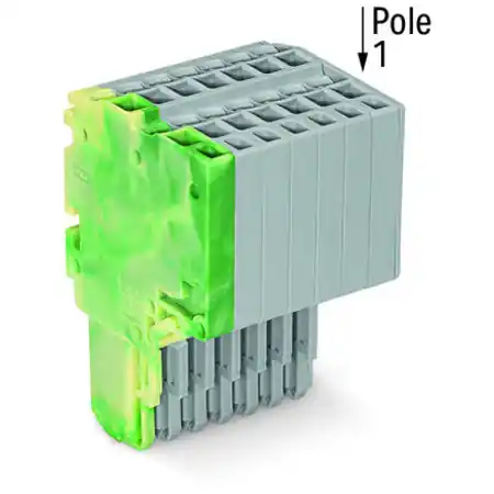 2-conductor female connector; 1.5 mm²; 8-pole; 1,50 mm²; green-yellow, gray Wago Noutate