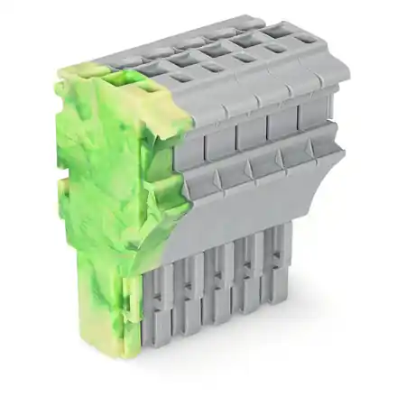 1-conductor female plug; 2.5 mm²; 6-pole; 2,50 mm²; green-yellow, gray Wago Livrare expres