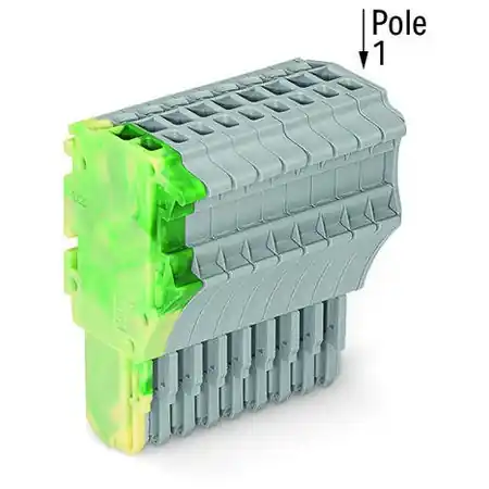 1-conductor female plug; 1.5 mm²; 11-pole; 1,50 mm²; green-yellow, gray Wago Discount