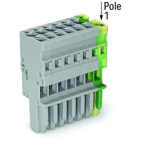1-conductor female plug; 4 mm²; 8-pole; 4,00 mm²; gray, green-yellow Wago Preț promoțional