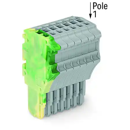 1-conductor female plug; 1.5 mm²; 8-pole; 1,50 mm²; green-yellow, gray Wago Lichidare de stoc