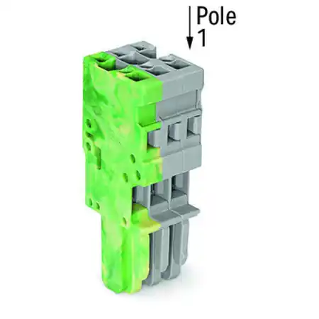 1-conductor female plug; 4 mm²; 2-pole; 4,00 mm²; green-yellow, gray Wago Ofertă de sezon