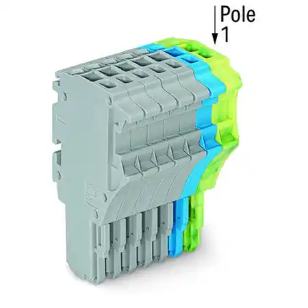 1-conductor female plug; 1.5 mm²; 8-pole; 1,50 mm²; gray, blue, green-yellow Wago Reduceri