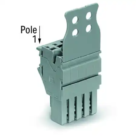 1-conductor female plug; Strain relief plate; 2.5 mm²; 15-pole; 2,50 mm²; gray Wago Expediere rapidă