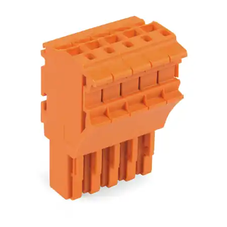 1-conductor female plug; 2.5 mm²; 5-pole; 2,50 mm²; orange Wago Transport gratuit